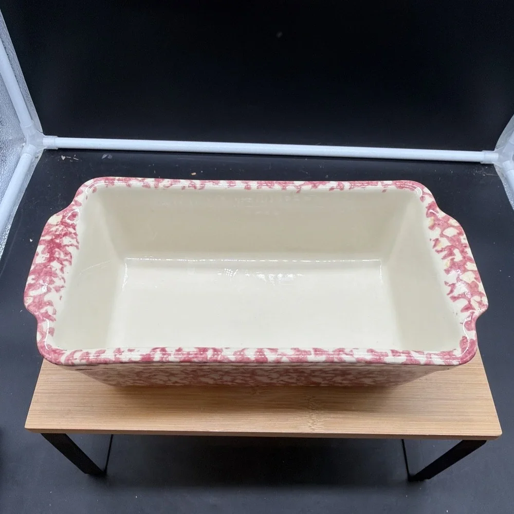 VTG Workshops Gerald E. Henn U.S.A. Roseville Spongeware Mini Loaf Pan Pottery